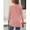 imageAUTOMET Womens Tops 34 Length Long Sleeve Shirts Fall Clothes Business Casual Dressy Blouse Loose Fit Basic Tee TrendyPink