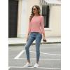 imageAUTOMET Womens Tops 34 Length Long Sleeve Shirts Fall Clothes Business Casual Dressy Blouse Loose Fit Basic Tee TrendyPink