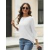 imageAUTOMET Womens Tops 34 Length Long Sleeve Shirts Fall Clothes Business Casual Dressy Blouse Loose Fit Basic Tee TrendyWhite
