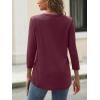 imageAUTOMET Womens Tops 34 Length Long Sleeve Shirts Fall Clothes Business Casual Dressy Blouse Loose Fit Basic Tee TrendyWine Red
