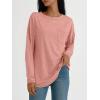 imageAUTOMET Womens Tunic Tops Long Sleeve Shirts Casual Basic Oversized T Shirt Crewneck Loose Fit Fall Fashion ClothesPink
