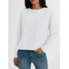 imageAUTOMET Womens Tunic Tops Long Sleeve Shirts Casual Basic Oversized T Shirt Crewneck Loose Fit Fall Fashion ClothesWhite