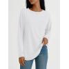 imageAUTOMET Womens Tunic Tops Long Sleeve Shirts Casual Basic Oversized T Shirt Crewneck Loose Fit Fall Fashion ClothesWhite