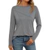 imageAUTOMET Long Sleeve Shirts for Women Basic Business Casual Tops Work Clothes 2025 Fall Fashion OutfitsGrey