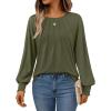 imageAUTOMET Womens Fall Fashion Long Sleeve Shirts Dressy Casual Pleated Basic Trendy Tops Winter Clothes 2025Army Green