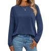 imageAUTOMET Womens Long Sleeve Shirts Loose Fitted Crewneck Basic Tops Casual Outfits Fall Clothes 2025Navy