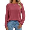 imageAUTOMET Womens Long Sleeve Shirts Loose Fitted Crewneck Basic Tops Casual Outfits Fall Clothes 2025Watermelon