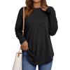 imageAUTOMET Womens Tunic Tops Long Sleeve Shirts Casual Basic Oversized T Shirt Crewneck Loose Fit Fall Fashion ClothesBlack