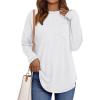 imageAUTOMET Womens Tunic Tops Long Sleeve Shirts Casual Basic Oversized T Shirt Crewneck Loose Fit Fall Fashion ClothesWhite