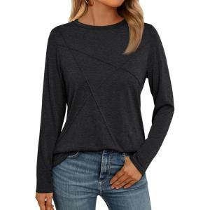 imageAUTOMET Long Sleeve Shirts for Women Basic Business Casual Tops Work Clothes 2025 Fall Fashion OutfitsBlack