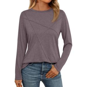 imageAUTOMET Long Sleeve Shirts for Women Basic Business Casual Tops Work Clothes 2025 Fall Fashion OutfitsRose Taupe