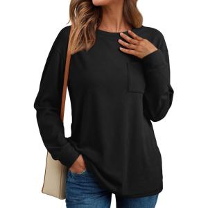 imageAUTOMET Womens Long Sleeve Tops Loose Fit Fall Cute Thick T Shirts Winter Cruise Outfits Trendy ClothesBlack