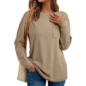 imageAUTOMET Womens Long Sleeve Tops Loose Fit Fall Cute Thick T Shirts Winter Cruise Outfits Trendy ClothesCoffee Grey