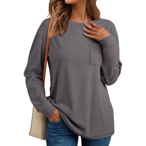 imageAUTOMET Womens Long Sleeve Tops Loose Fit Fall Cute Thick T Shirts Winter Cruise Outfits Trendy ClothesGrey