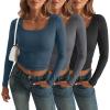 imageAUTOMET 3 Pack Womens Long Sleeve Shirts Fall Fashion Scoop Neck Crop Tops Basic Layer Slim Fit Y2K ClothesBlack grey haze Blue