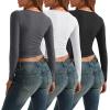 imageAUTOMET 3 Pack Womens Long Sleeve Shirts Fall Fashion Scoop Neck Crop Tops Basic Layer Slim Fit Y2K ClothesBlack white grey