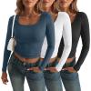 imageAUTOMET 3 Pack Womens Long Sleeve Shirts Fall Fashion Scoop Neck Crop Tops Basic Layer Slim Fit Y2K ClothesBlack white haze Blue