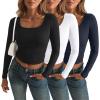 imageAUTOMET 3 Pack Womens Long Sleeve Shirts Fall Fashion Scoop Neck Crop Tops Basic Layer Slim Fit Y2K ClothesBlack white navy