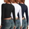imageAUTOMET 3 Pack Womens Long Sleeve Shirts Fall Fashion Scoop Neck Crop Tops Basic Layer Slim Fit Y2K ClothesBlack white navy
