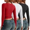 imageAUTOMET 3 Pack Womens Long Sleeve Shirts Fall Fashion Scoop Neck Crop Tops Basic Layer Slim Fit Y2K ClothesBlack white red