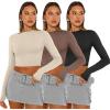 imageAUTOMET 3 Pack Womens Long Sleeve Shirts Y2K Going Out Crop Tops Cute Basic Slim Fitted Fall Fashion Outfits 2025 ClothesApricotcoffegreyblack