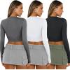 imageAUTOMET 3 Pack Womens Long Sleeve Shirts Y2K Going Out Crop Tops Cute Basic Slim Fitted Fall Fashion Outfits 2025 ClothesGreywhiteblack