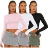 imageAUTOMET 3 Pack Womens Long Sleeve Shirts Y2K Going Out Crop Tops Cute Basic Slim Fitted Fall Fashion Outfits 2025 ClothesPinkwhiteblack