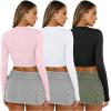 imageAUTOMET 3 Pack Womens Long Sleeve Shirts Y2K Going Out Crop Tops Cute Basic Slim Fitted Fall Fashion Outfits 2025 ClothesPinkwhiteblack