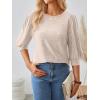 imageAUTOMET 34 Length Sleeve Womens Tops Puff Sleeve Lightweight Fall Sweaters Business Dressy Casual Work Blouses Cute T Shirts