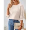 imageAUTOMET 34 Length Sleeve Womens Tops Puff Sleeve Lightweight Fall Sweaters Business Dressy Casual Work Blouses Cute T Shirts