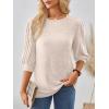 imageAUTOMET 34 Length Sleeve Womens Tops Puff Sleeve Lightweight Fall Sweaters Business Dressy Casual Work Blouses Cute T Shirts