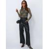 imageAUTOMET Lace Long Sleeve Floral Mesh Mockneck Going Out Tops for Women Fall Fashion Outfits 2025Leopardprint