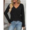 imageAUTOMET Long Sleeve Shirts Womens Tops Fall Fashion Business Casual Outfits 2025 V Neck T Shirts Sweaters TrendyBlack