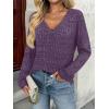 imageAUTOMET Long Sleeve Shirts Womens Tops Fall Fashion Business Casual Outfits 2025 V Neck T Shirts Sweaters TrendyPurple