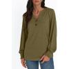 imageAUTOMET Long Sleeve Shirts Womens Tops Henley Dressy Casual Blouses Fall Outfits 2025 Trendy Loose Fit Comfy Winter ClothesArmy Green