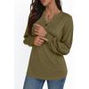 imageAUTOMET Long Sleeve Shirts Womens Tops Henley Dressy Casual Blouses Fall Outfits 2025 Trendy Loose Fit Comfy Winter ClothesArmy Green