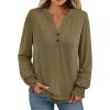 imageAUTOMET Long Sleeve Shirts Womens Tops Henley Dressy Casual Blouses Fall Outfits 2025 Trendy Loose Fit Comfy Winter ClothesArmy Green