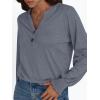 imageAUTOMET Long Sleeve Shirts Womens Tops Henley Dressy Casual Blouses Fall Outfits 2025 Trendy Loose Fit Comfy Winter ClothesGrey