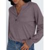 imageAUTOMET Long Sleeve Shirts Womens Tops Henley Dressy Casual Blouses Fall Outfits 2025 Trendy Loose Fit Comfy Winter ClothesGrey Purple
