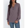 imageAUTOMET Long Sleeve Shirts Womens Tops Henley Dressy Casual Blouses Fall Outfits 2025 Trendy Loose Fit Comfy Winter ClothesGrey Purple
