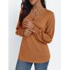 imageAUTOMET Long Sleeve Shirts Womens Tops Henley Dressy Casual Blouses Fall Outfits 2025 Trendy Loose Fit Comfy Winter ClothesLight Caramel