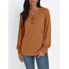 imageAUTOMET Long Sleeve Shirts Womens Tops Henley Dressy Casual Blouses Fall Outfits 2025 Trendy Loose Fit Comfy Winter ClothesLight Caramel