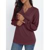 imageAUTOMET Long Sleeve Shirts Womens Tops Henley Dressy Casual Blouses Fall Outfits 2025 Trendy Loose Fit Comfy Winter ClothesWine Red
