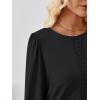 imageAUTOMET Long Sleeve Shirts for Women Business Dressy Casual Tops Work Blouses Pleated TunicsBlack