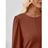 imageAUTOMET Long Sleeve Shirts for Women Business Dressy Casual Tops Work Blouses Pleated TunicsRust