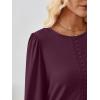 imageAUTOMET Long Sleeve Shirts for Women Business Dressy Casual Tops Work Blouses Pleated TunicsWine