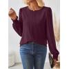 imageAUTOMET Long Sleeve Shirts for Women Business Dressy Casual Tops Work Blouses Pleated TunicsWine
