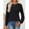 imageAUTOMET Long Sleeve Shirts for Women Fall Lightweight Sweaters Business Dressy Casual Tops Winter TrendyBlack
