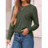imageAUTOMET Long Sleeve Shirts for Women Pleated Dressy Casual Business Blouses Trendy Fashion Tunic Basic TopsArmy Green