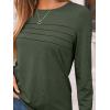 imageAUTOMET Long Sleeve Shirts for Women Pleated Dressy Casual Business Blouses Trendy Fashion Tunic Basic TopsArmy Green
